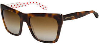 Dolce & Gabbana DG4228 Square Plastic Frame Sunglasses, HavanaRed