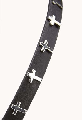 Forever 21 Faux Leather Cross Headband