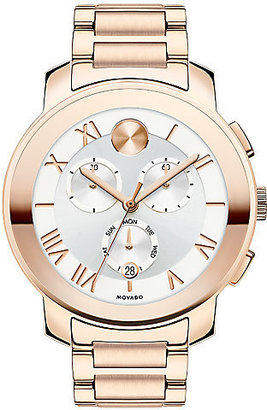 Movado Bold Luxe Rose Goldtone IP Stainless Steel Chronograph Bracelet Watch