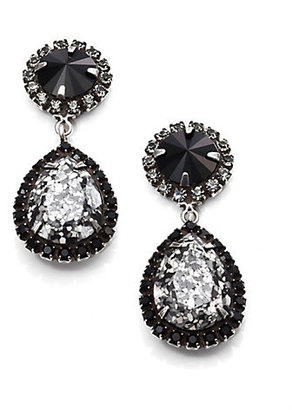 Dannijo Noir Monaco Crystal Drop Earrings