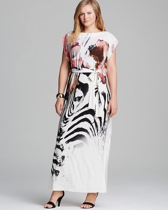 Melissa Masse Plus Luxe Print Jersey Caftan Dress