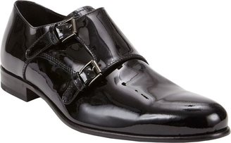 Barneys New York Men's Patent Double Monk Shoes-Black