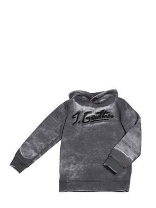 Junior Gaultier Logo Embroidered Techno Blend Sweatshirt