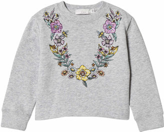 Stella McCartney Kids Grey Sweatshirt with Multicoloured Flower Print