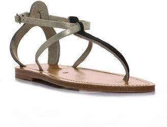 K. Jacques Suede and metallic leather sandals