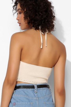 UO 2289 Pins And Needles Crochet-Stitch Halter Top
