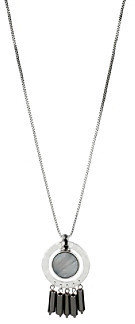 Kenneth Cole Grey Shell Pendant Long Necklace