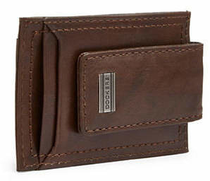 Dockers Magnetic Front Pocket Leather Wallet - BROWN