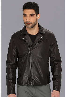 John Varvatos Leather Asymmetrical Biker Jacket