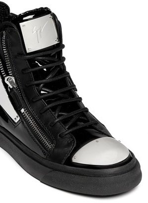 Nobrand 'London' metal plate patent leather sneakers