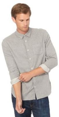 J by Jasper Conran Designer grey brushed cotton flannel shirt