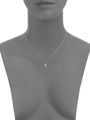 Sydney Evan Diamond, Sapphire & 14K Yellow Gold Mini Snake Necklace