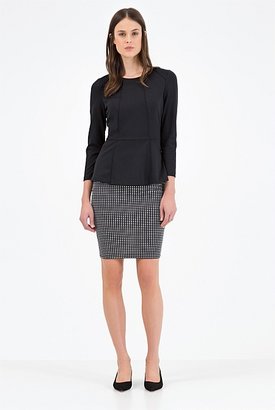 Country Road Grid Print Pencil Skirt