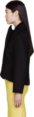 Thierry Mugler Black Wool Exaggerated Peacoat