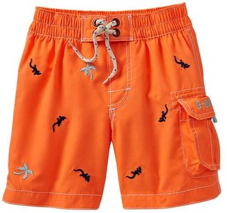 Gap Embroidered tropical swim trunks