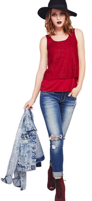 Wet Seal Lace Overlay Layered Tank