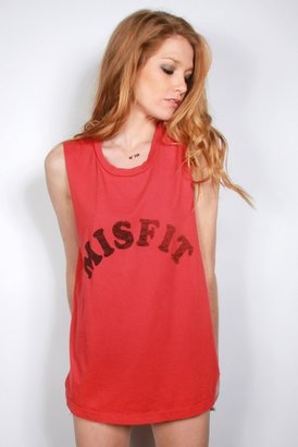 Rebel Yell Mistfits Cut Off Tee in Red