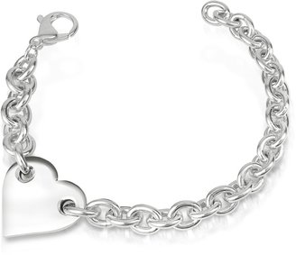 Forzieri Sterling Silver Heart Chain Bracelet
