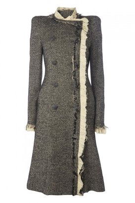Alexander McQueen Wool Blend Herringbone Coat