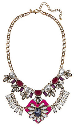 Marks and Spencer M&s Collection Geometric Diamanté & Stone Resin Necklace