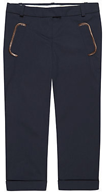 Chloé Faux Leather Trim Cropped Trousers