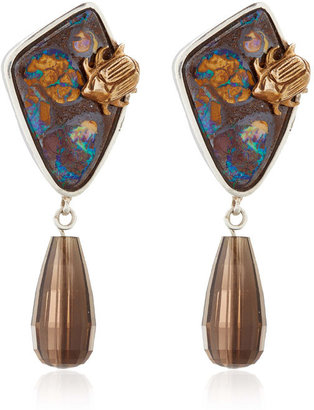 Stephen Dweck Silver Oak Boulder Opal Drop Earrings