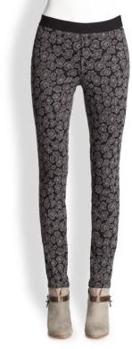 Marc by Marc Jacobs Heather Leopard Stretch Jacquard Skinny Pants