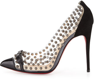 Christian Louboutin Bille Studded PVC Red Sole Pump, Black