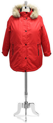 Novelti Plus Size Bengaline Polyfill Jacket with Detachable Hood