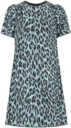 Marc Jacobs Turquoise leopard print silk dress