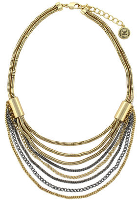 BCBGeneration Tri-Tone Multi-Row Swag Frontal Necklace