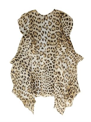 Roberto Cavalli Leopard Printed Silk Georgette Dress