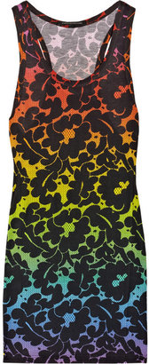 Christopher Kane Rainbow lace-print stretch-jersey tank dress