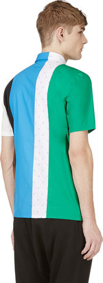 Raf Simons Green & Blue Multi-Panel Shirt