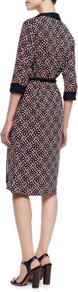 Melissa Masse Print Lux-Jersey Knee-Length Shirtdress, Women's