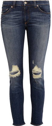 Rag and Bone 3856 Rag & bone JEAN Distressed mid-rise skinny Capri jeans