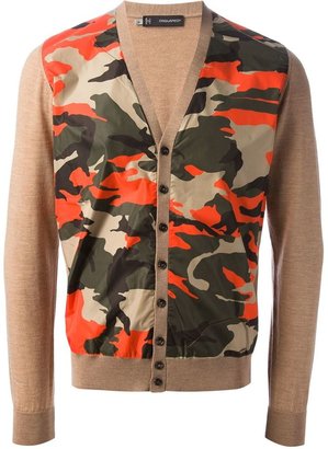DSquared 1090 DSQUARED2 camouflage print cardigan