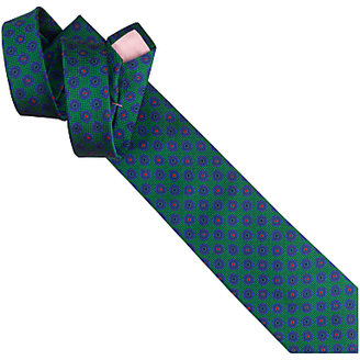 Thomas Pink Holywell Flower Woven Silk Tie, Green/Blue