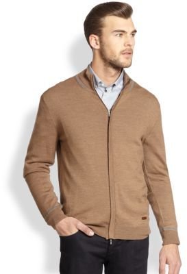 Armani Collezioni Wool Blend Full-Zip Sweater