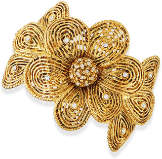 Jose & Maria Barrera Gold-Plated Flower Bracelet with Crystals