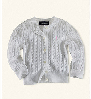 Ralph Lauren Childrenswear Baby Girls' Cotton Mini Cable Cardigan