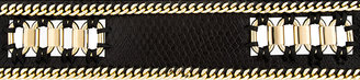 Balmain Black Python-Embossed Leather Belt