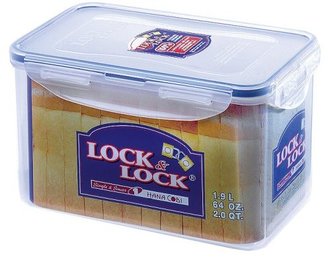 Lock & Lock Rectangular Storage Container - Clear/Blue, 1.9 L