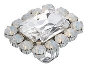 Swarovski Krystal Rectangle Surround Ring - Crystal