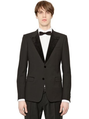 Dolce & Gabbana Wool Grain De Poudre Tuxedo Jacket