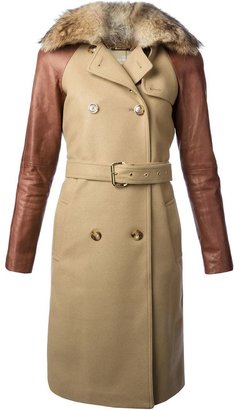 MICHAEL Michael Kors trimmed collar contrasting sleeves trench-coat