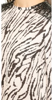 Haute Hippie Long Sleeve Tiger Print Blouse
