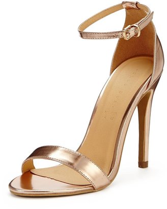 Shoebox Shoe Box Isabella Minimal Ankle Strap Heeled Sandals - Rose Gold