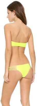 Mikoh Swimwear Monaco Knot Detailed Bandeau Bikini Top