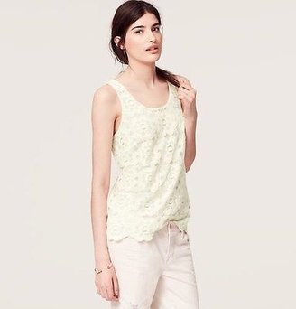 LOFT NWT Creamy White Amped-Up Lace Romantic Floral Shell Shirt $59